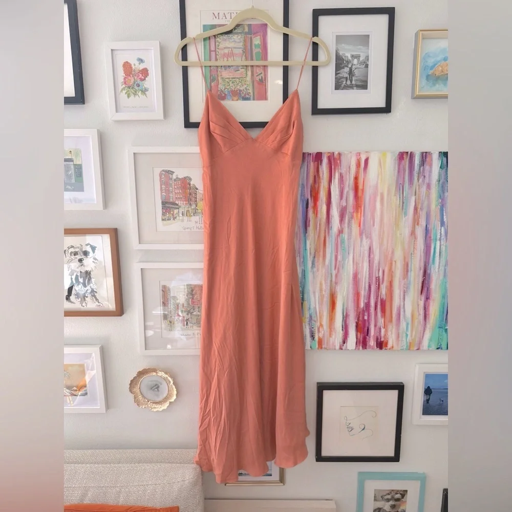 Zimmermann Winsome Satin Slip Midi Dress in Dusty Rose - Picture 9 of 11